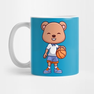 Basketball Bear Cute Cartoon Mug